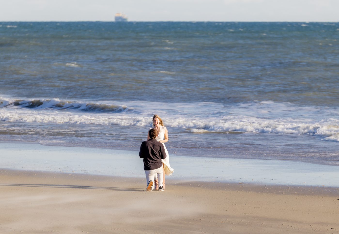Catherine and Noah on the beach