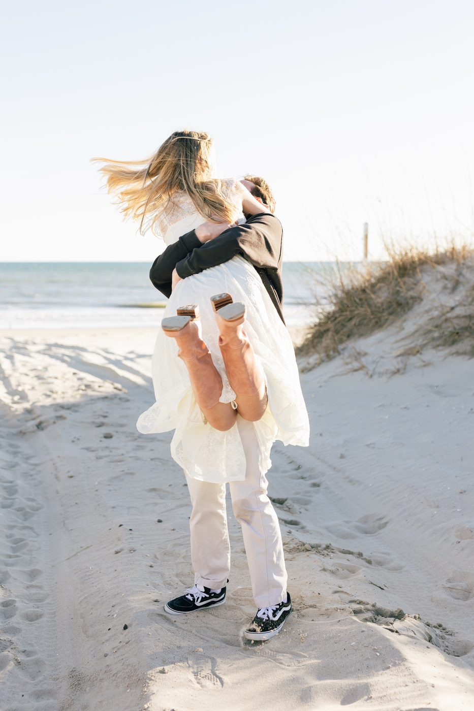 Catherine and Noah on the beach